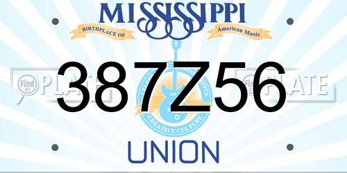 387Z56 Mississippi License Plate
