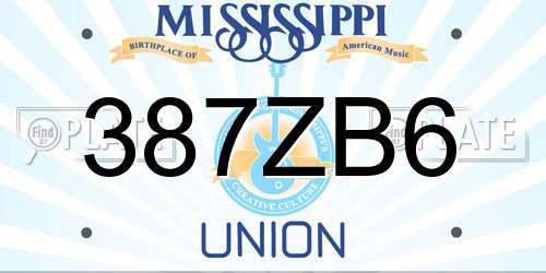 387ZB6 Mississippi License Plate