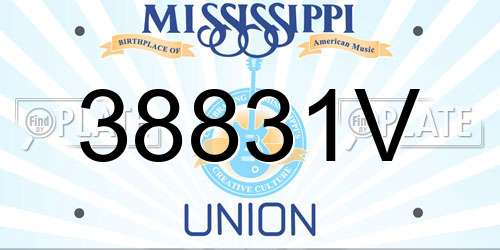 38831V Mississippi License Plate