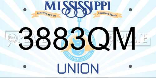 3883QM Mississippi License Plate