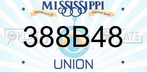 388B48 Mississippi License Plate