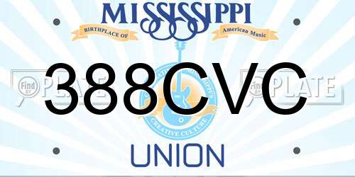 388CVC Mississippi License Plate