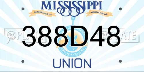 388D48 Mississippi License Plate