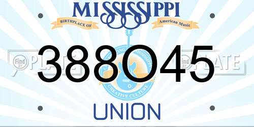 388O45 Mississippi License Plate