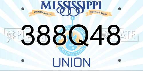 388Q48 Mississippi License Plate