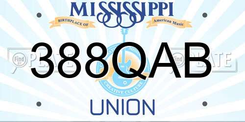 388QAB Mississippi License Plate
