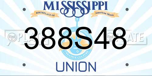 388S48 Mississippi License Plate