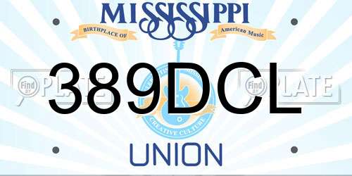 389DCL Mississippi License Plate