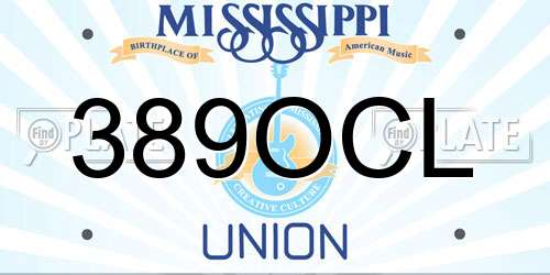 389OCL Mississippi License Plate