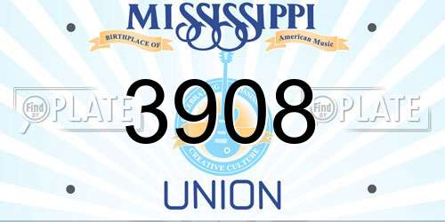 3908 Mississippi License Plate