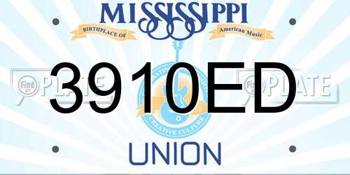 3910ED Mississippi License Plate