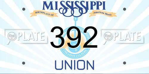 392 Mississippi License Plate