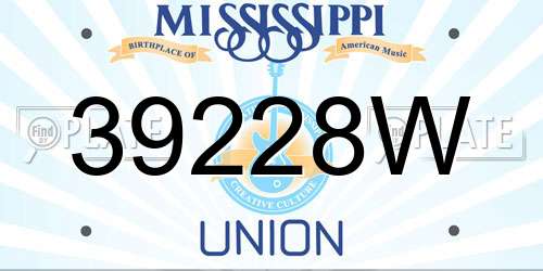 39228W Mississippi License Plate