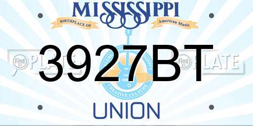 3927BT Mississippi License Plate