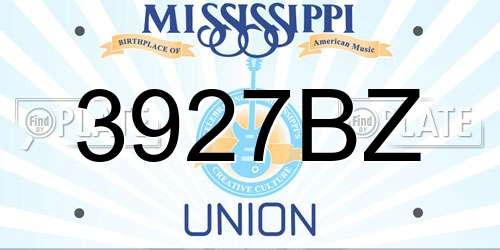 3927BZ Mississippi License Plate