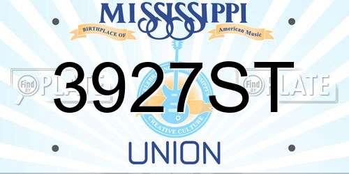 3927ST Mississippi License Plate