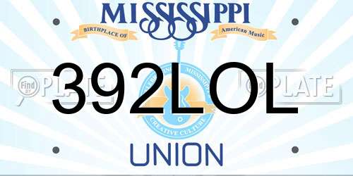 392LOL Mississippi License Plate