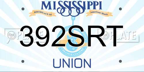 392SRT Mississippi License Plate