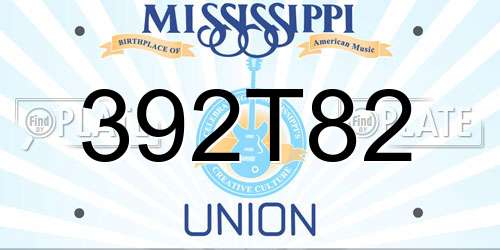 392T82 Mississippi License Plate