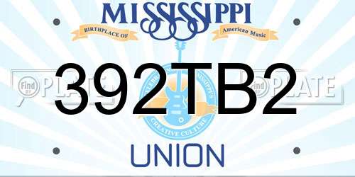 392TB2 Mississippi License Plate