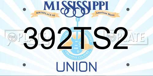 392TS2 Mississippi License Plate