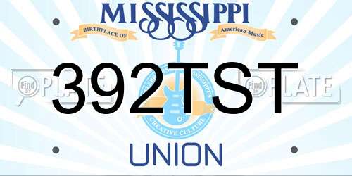 392TST Mississippi License Plate