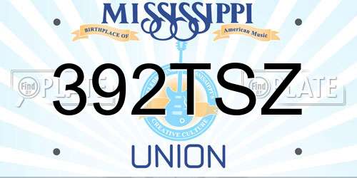392TSZ Mississippi License Plate