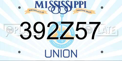 392Z57 Mississippi License Plate