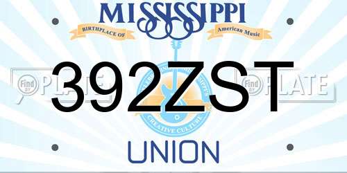 392ZST Mississippi License Plate