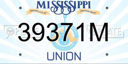 39371M Mississippi License Plate