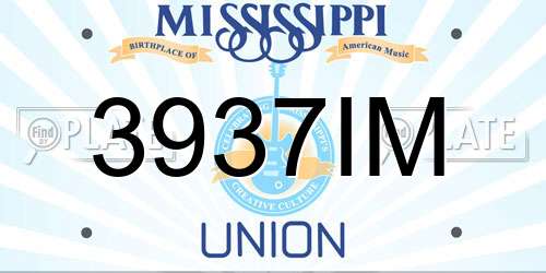 3937IM Mississippi License Plate