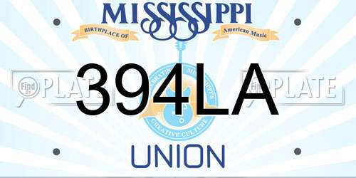 394LA Mississippi License Plate