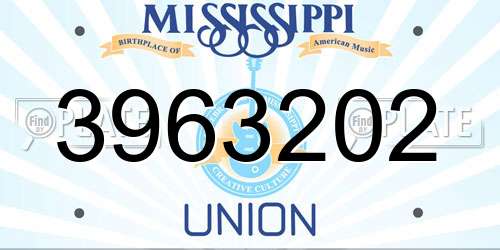 3963202 Mississippi License Plate