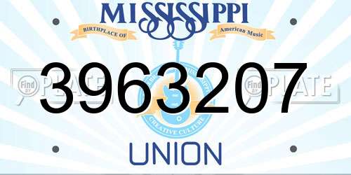 3963207 Mississippi License Plate