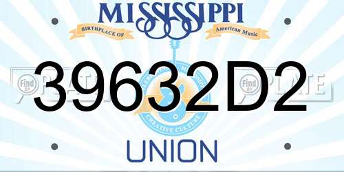 39632D2 Mississippi License Plate