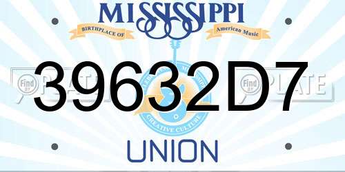 39632D7 Mississippi License Plate