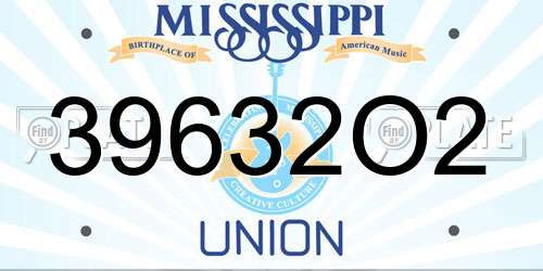 39632O2 Mississippi License Plate