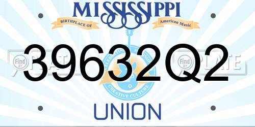 39632Q2 Mississippi License Plate