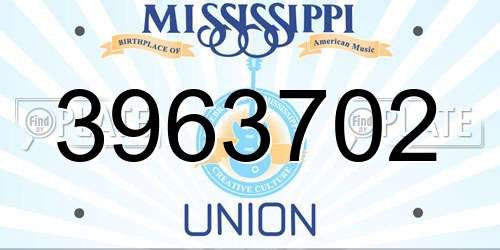 3963702 Mississippi License Plate