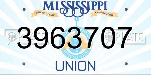 3963707 Mississippi License Plate