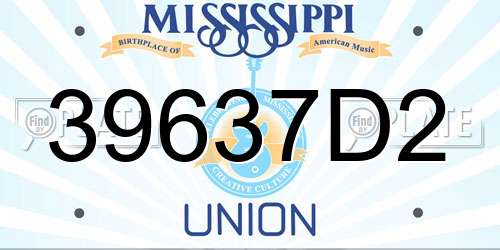 39637D2 Mississippi License Plate