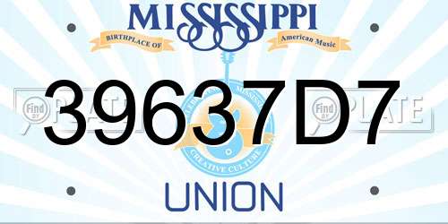 39637D7 Mississippi License Plate
