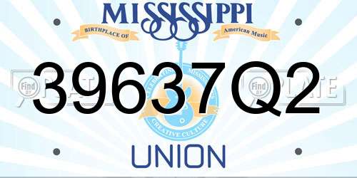 39637Q2 Mississippi License Plate
