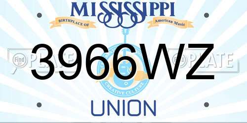 3966WZ Mississippi License Plate