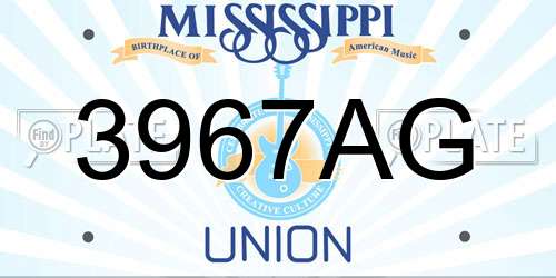 3967AG Mississippi License Plate
