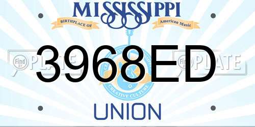 3968ED Mississippi License Plate