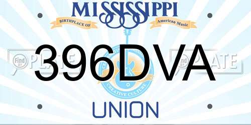 396DVA Mississippi License Plate