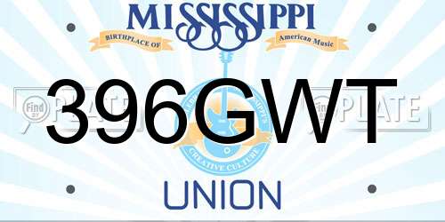 396GWT Mississippi License Plate
