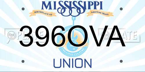 396OVA Mississippi License Plate