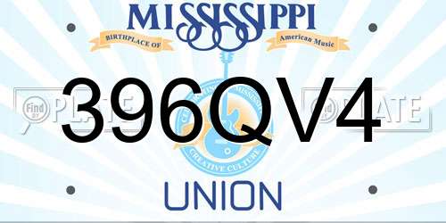 396QV4 Mississippi License Plate